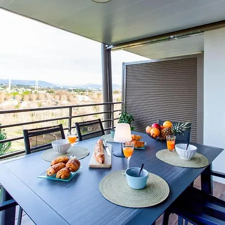 A7- 2 Bdr Sea & Mountain View - Ac, Parking, Pool & Terrace 아파트 앙티브